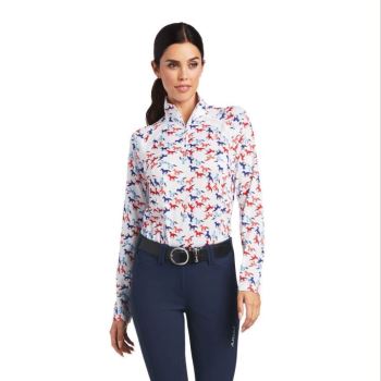 Ariat Sunstopper 2.0 1/4 Zip Baselayer Gallop Print | laAJcT2x