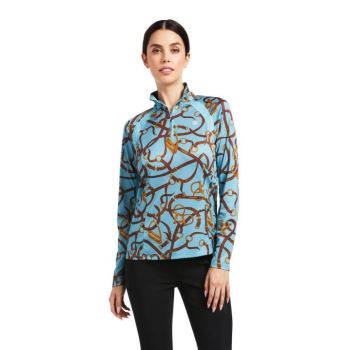 Ariat Sunstopper 2.0 1/4 Zip Baselayer Modre | Ucg2tALp