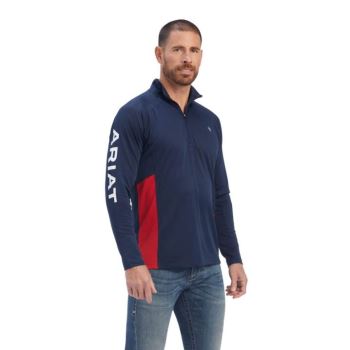 Ariat Sunstopper Team 1/4 Zip Baselayer Námornícka Modrá | X7Yk0vKh