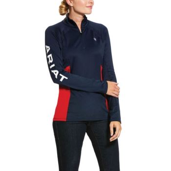 Ariat Sunstopper Team 2.0 1/4 Zip Baselayer Námornícka Modrá | 4xqTr3Fa