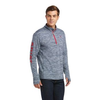 Ariat Team Gridwork 1/4 Zip Baselayer Námornícka Modrá | YZQTr2IM