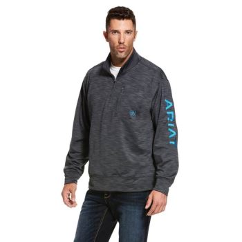 Ariat Team Logo 1/4 Zip Sweatshirt Tmavo Siva | K6emmLg7