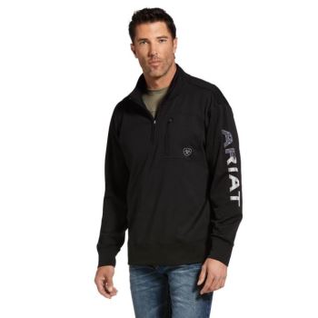 Ariat Team Logo 1/4 Zip Sweatshirt Čierne | ilByAQFy
