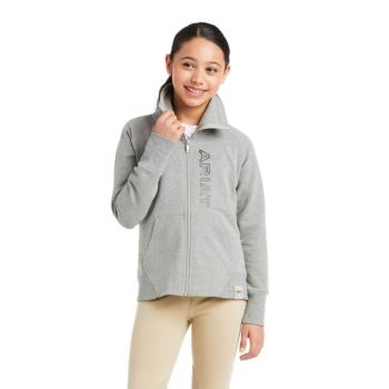 Ariat Team Logo Full Zip Sweatshirt Siva | Fux9DUHD