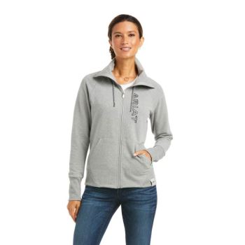 Ariat Team Logo Full Zip Sweatshirt Siva | uOAWHvBv