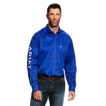 Ariat Team Logo Twill Klasické Fit Shirt Biele | 8TLBiVDR