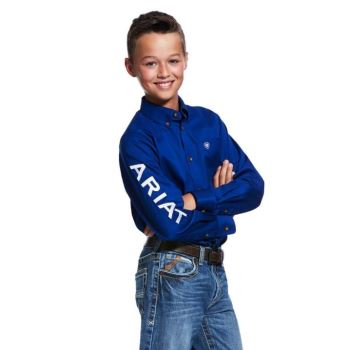 Ariat Team Logo Twill Klasické Fit Shirt Biele | Hfzw8Qxi