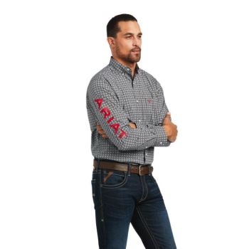 Ariat Team Russ Fitted Shirt Čierne | srDOWrzg