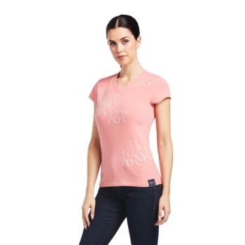 Ariat Trot Line T-Shirt Peach Blossom | rf5uevwu