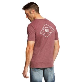 Ariat US Registered T-Shirt Bordove | QFGyCEg4