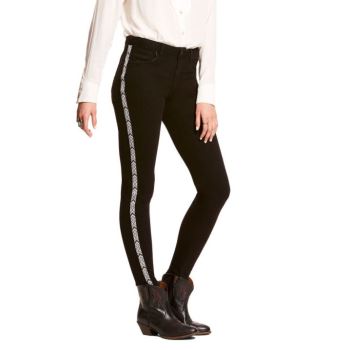 Ariat Ultra Stretch Perfect Rise Chevron Black Skinny Jean Čierne | 28ZhKVAk