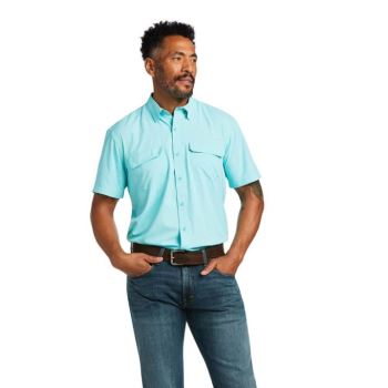 Ariat VentTEK Outbound Fitted Shirt Modre | uXt2dHbq