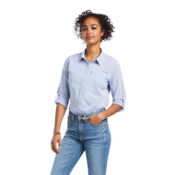 Ariat VentTEK Stretch Shirt Biele Modre | Qb3MhWeY
