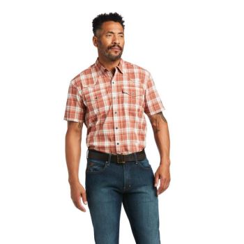 Ariat VentTEK Western Fitted Shirt Baked Clay Plaid | rxusYFXa