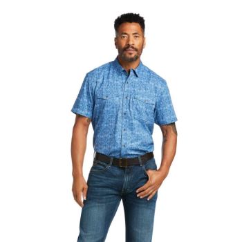 Ariat VentTEK Western Fitted Shirt Modre | j5ojalx6