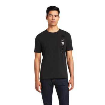 Ariat Vertical Logo T-Shirt Čierne | 0kluNEJ6
