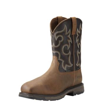 Ariat WorkHog Siroke Topanky Square Spicou 400g Nepremokave 400g Composite Spicou Pracovná Boot Hnede | 6TS0TBco