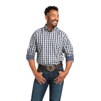 Ariat Wrinkle Free Dereck Klasické Fit Shirt Modre | XTs4iJUn