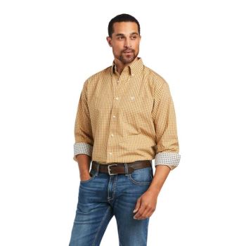 Ariat Wrinkle Free Harvey Klasické Fit Shirt Oranžové Horčica Biela | H8LwCGz0