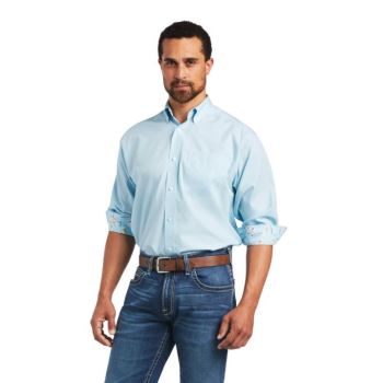 Ariat Wrinkle Free Solid Pinpoint Oxford Klasické Fit Shirt Modre | 8koSbnqm