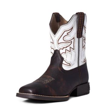 Ariat Youth Sorting Pen Western Boot Marbled Mahogany | MIxy3YDH